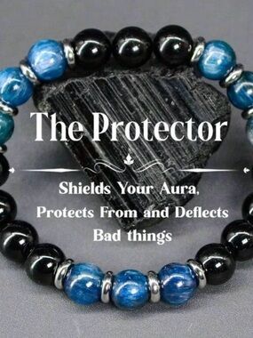 The Protector Beaded Bracelet - Blue & Black